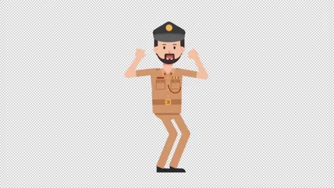 Arab Policeman Cheer Stock Footage 205042477