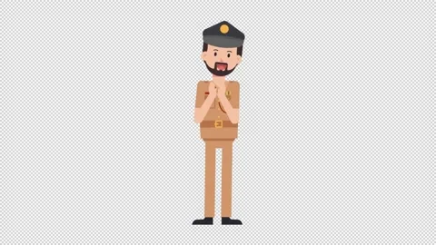 Arab Policeman Clapping Stock Footage 205042488