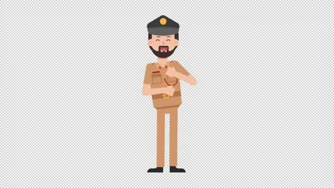 Arab Policeman Laughing Stock Footage 205042874