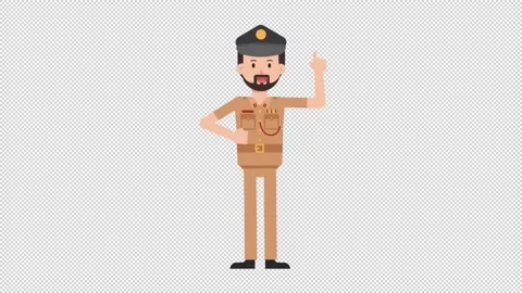 Arab Policeman Pointing Above Video stock 205042922