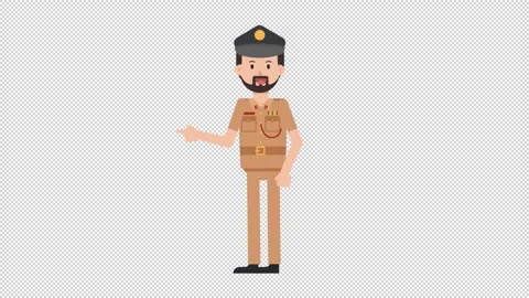Arab Policeman Pointing Left Stock Footage 205042920
