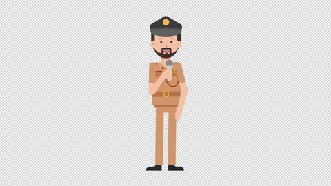 Arab Policeman Talking on Microphone Video stock 205043080
