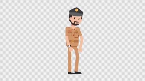 Arab Policeman Waiting Stock Footage 205043175