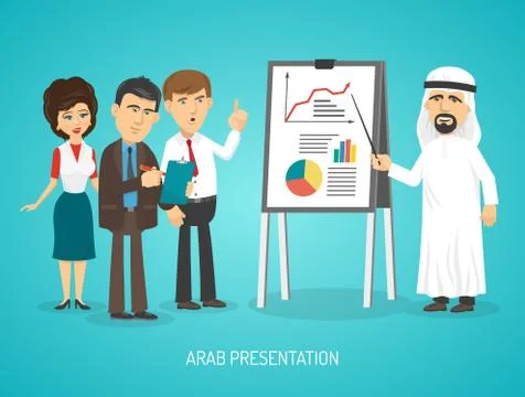 Arab Presentation Poster 스톡 일러스트