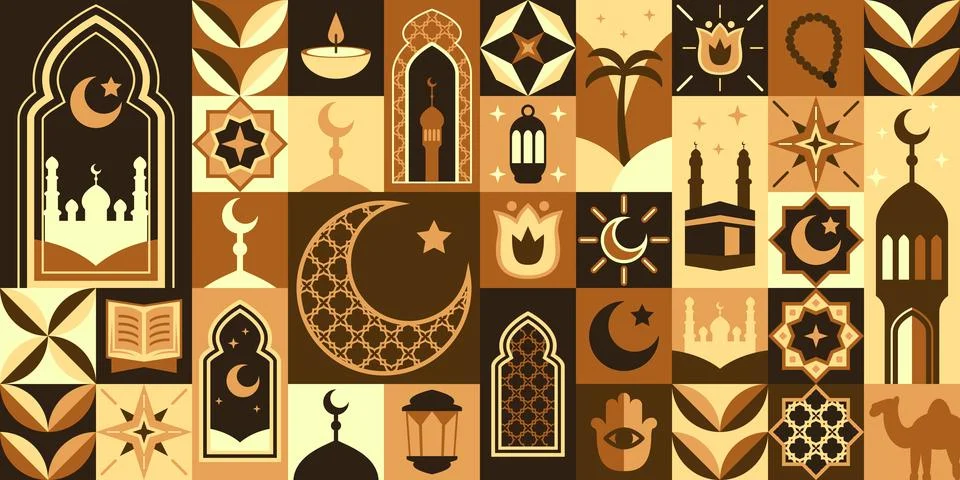 Arab Ramadan Kareem geometric pattern background Stock Illustration