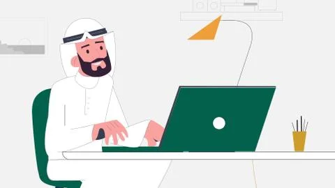 Arab Saudi Working Stock Illustration