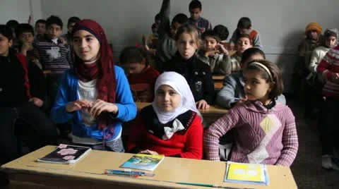 Arab School Children Syria Stock Footage