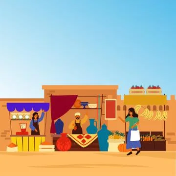 Arab Shops concept vector illustration Design Stock Illustration