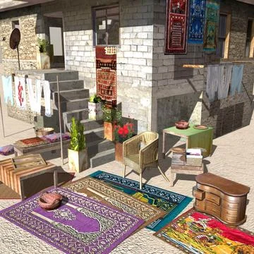 Arab  ( Slum ) household elements 3D Model