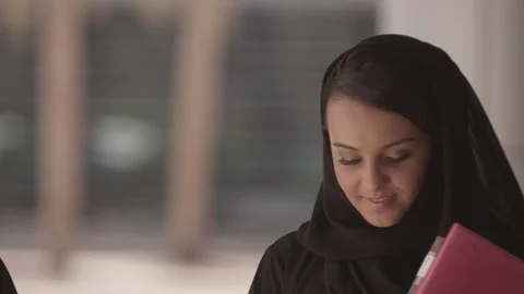 Arab student talking with lecturer. Stock Footage 90803031