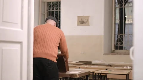 Arab teacher in class room 01 Stock Footage 157862473