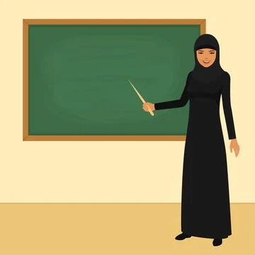 Arab teacher Stock Illustration
