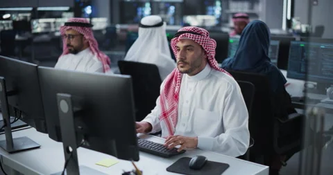 Arab Team of Software Developers Working in Office Video stock 243563739