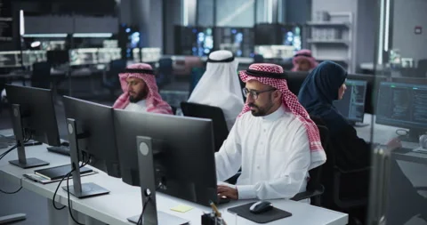 Arab Team of Software Developers Working in Office Stock Footage 243563885