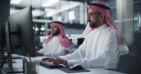 Arab Team of Software Developers Working in Office Stock Footage 243563989