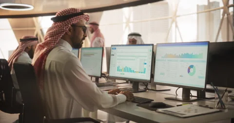 Arab Team of Software Developers Working in Office Video stock 243567331