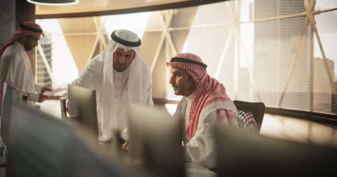 Arab Team of Software Developers Working in Office Video stock 243567637
