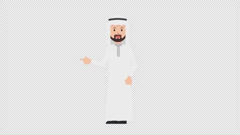 Arab Traditional Man Pointing Left Video stock 205073149