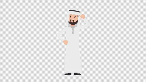 Arab Traditional Man Thinking Stock Footage 205071661