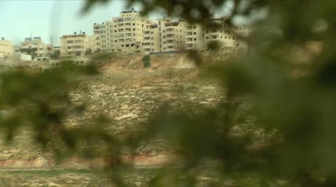 Arab Village beyond Trees Stock Footage 10867435