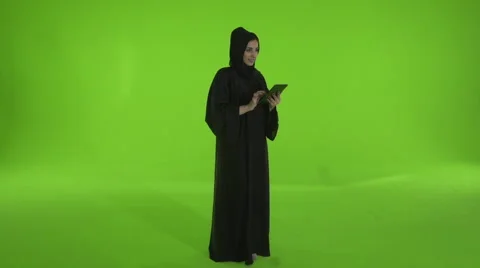 Arab woman using digital tablet. Stock Footage 54480779