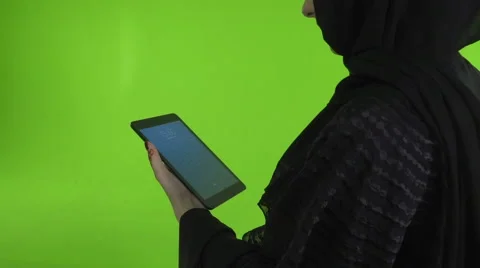 Arab woman using digital tablet. Stock Footage 54482329