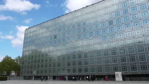 Arab World Institute building - Paris, France Stock Footage 273771753