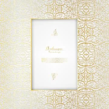 Arabesque abstract element gold pattern background template vector Stock Illustration