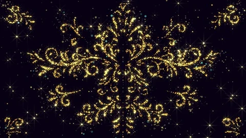Arabesque background of sparkling golden particles Video stock 107440072