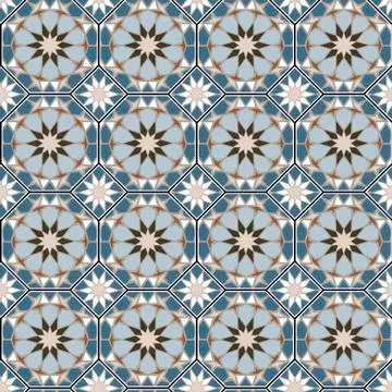 Arabesque concept octagonal seamless pattern background vector design Stock Illustration