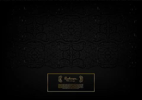 Arabesque dark abstract element gold background border vector Stock Illustration