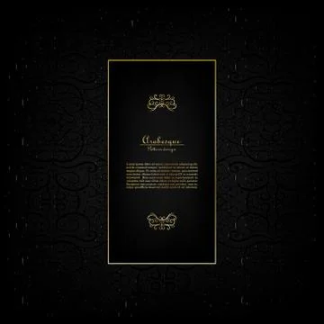Arabesque dark gold pattern background template vector Illustrazione stock