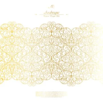 Arabesque eastern element classic white and gold background vector Stockillustratie