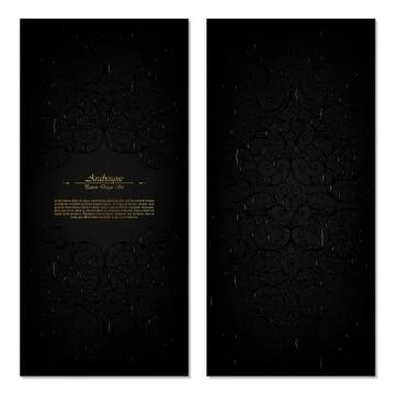 Arabesque eastern pattern darker than black abstract element template backgro Stock Illustration