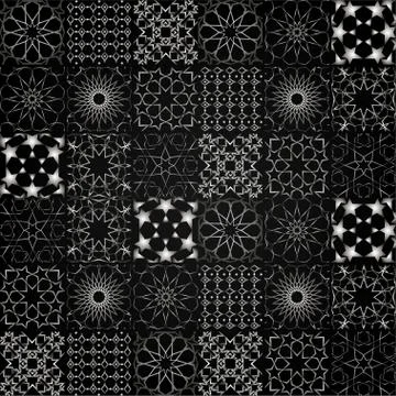 Arabesque element pattern block collection background vector Stock Illustration
