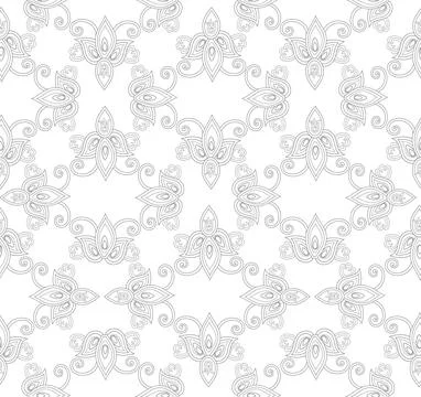 Arabesque floral seamless pattern. Flourish ornamental texture Stock Illustration