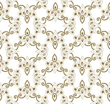 Arabesque floral seamless pattern. Flourish ornamental texture Stock Illustration