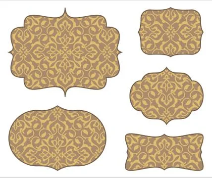 Arabesque Frames with Seamless Pattern Stock Illustration