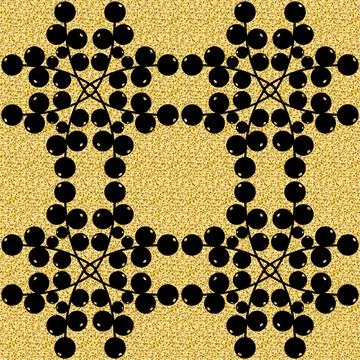Arabesque gold black seamless pattern of currant berries for textile and wrap 스톡 일러스트