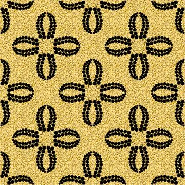 Arabesque gold black seamless pattern of currant berries for textile glitter  Stock Illustration