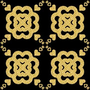 Arabesque gold black seamless pattern arabic style for textile and wrapping p Stock Illustration