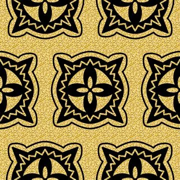 Arabesque gold black seamless pattern arabic style for textile and wrapping p Stock Illustration