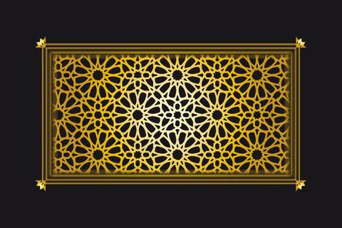 Arabesque golden pattern background Stock Illustration