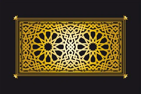 Arabesque golden pattern background Иллюстрация