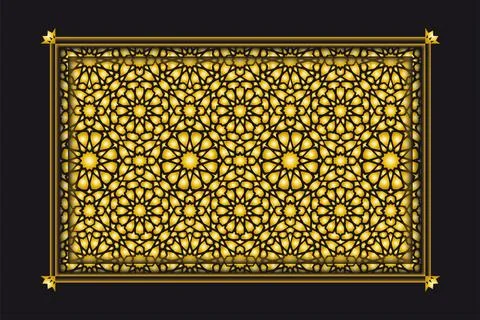 Arabesque golden pattern background Stock Illustration