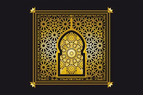 Arabesque golden pattern background Иллюстрация