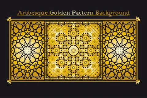 Arabesque golden pattern background Иллюстрация