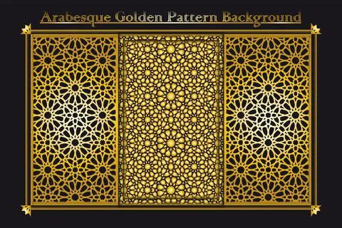 Arabesque golden pattern background Иллюстрация