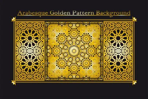 Arabesque golden pattern background Иллюстрация