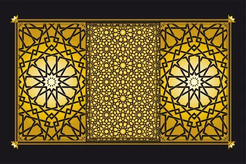 Arabesque golden pattern background Stock Illustration